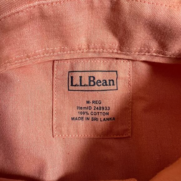 L.L. Bean Men's Short Sleeve Cotton Button Down Shirt Size Medium Regular - Picture 4 of 9